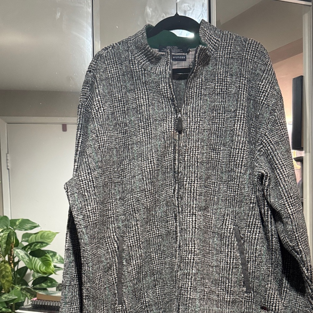 Tommy Hilfiger Black and White Houndstooth Jacket